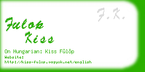 fulop kiss business card